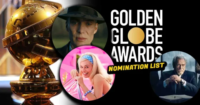 Complete Nomination List: Golden Globe 2024, Succession, Barbie Movie and Oppenheimer In The List