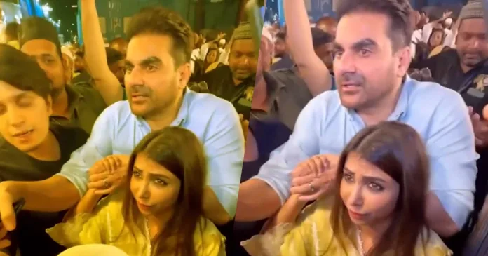 Arbaaz Khan's Chivalrous Act Amidst Chaos: Shielding Wife Sshura from Rampaging Crowd Outside Restaurant